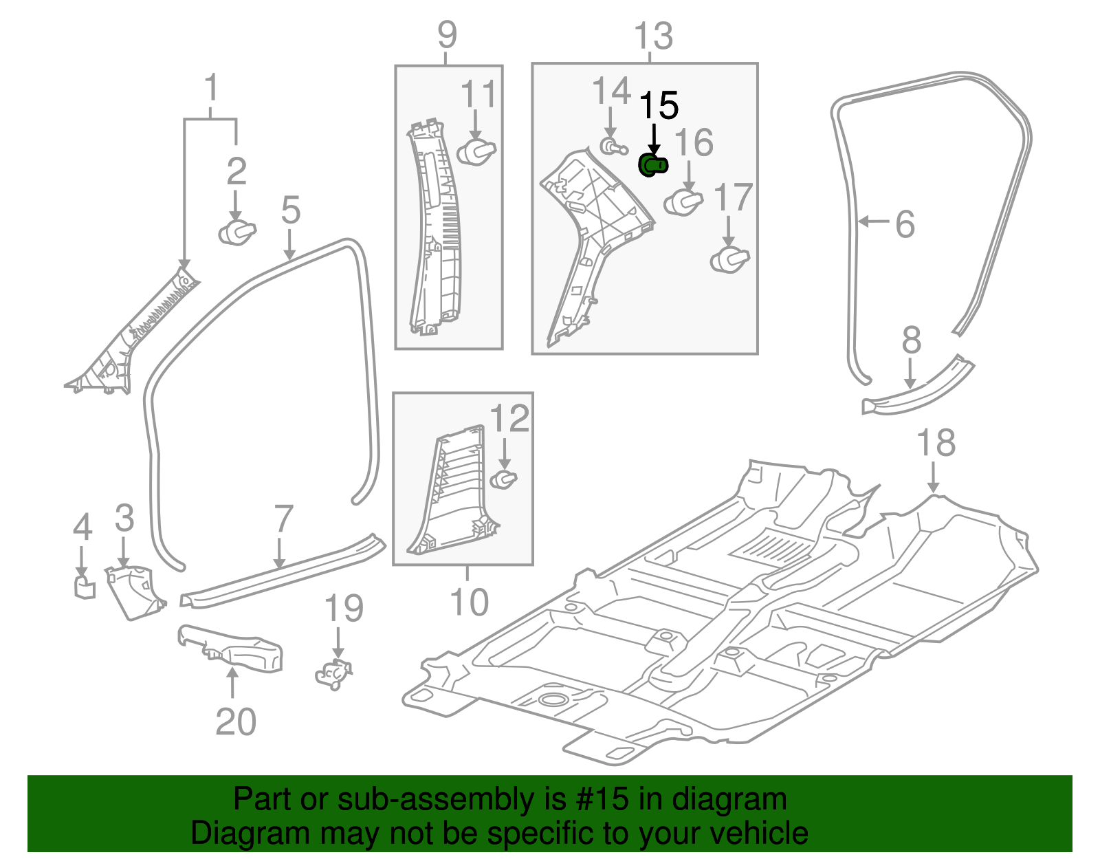 Sail Panel Trim Clip - Scion (90950-08006)
