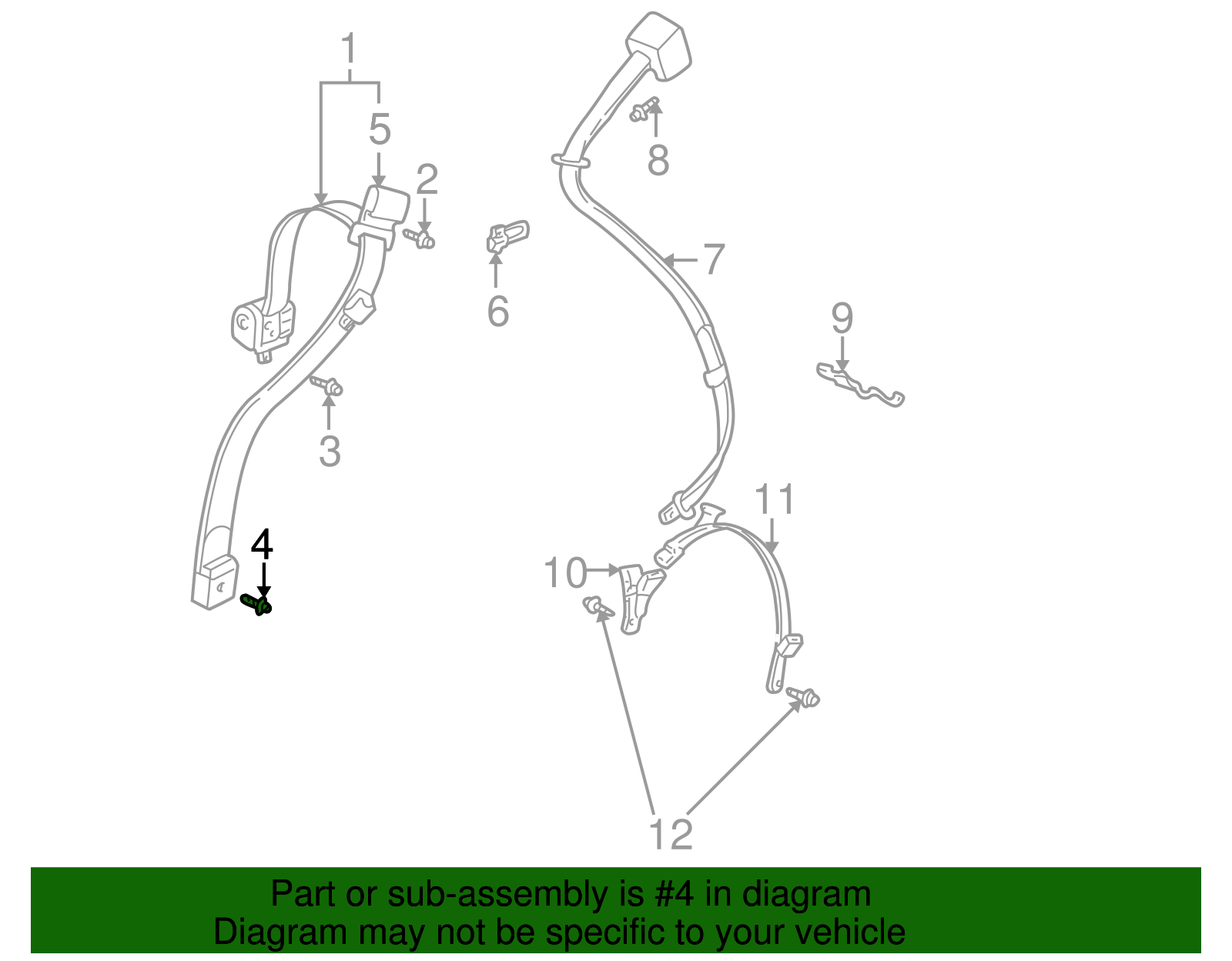 Belt & Retractor Bolt - GM (19257399)
