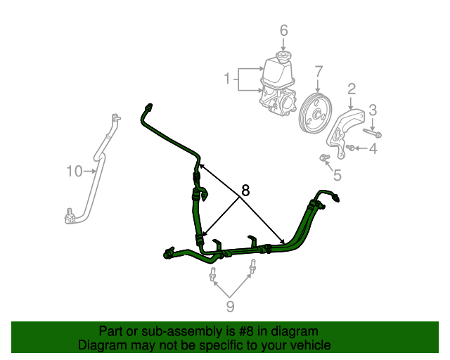20032009 Chrysler PT Cruiser Power Steering Pressure Hose 5272319AM