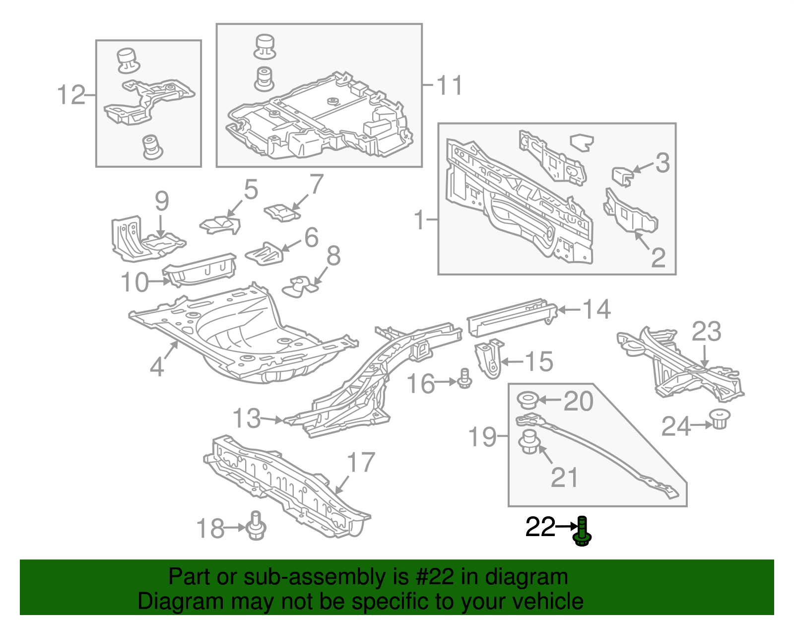 Rear Brace Mount Bolt - Scion (90119-A0010)
