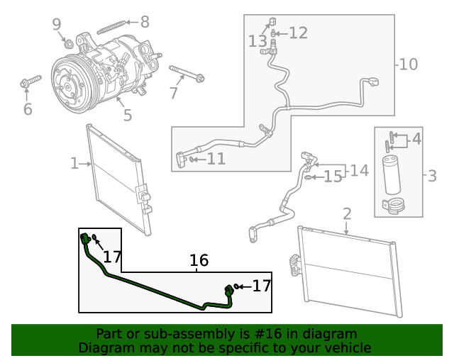 Mercedes W205 Air Condition Conditioning A/C Air Con Pipe Hose Line A2058309700