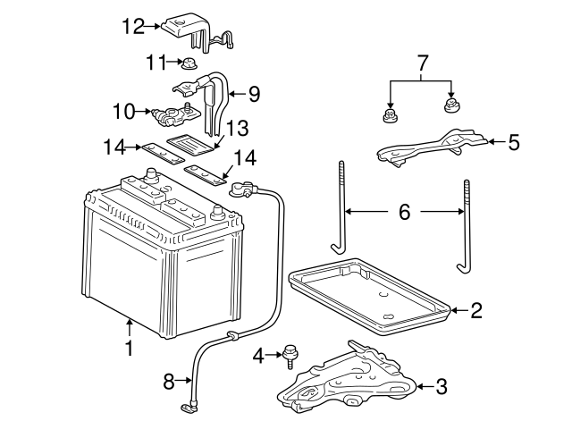 74404-20510 - Battery Hold Down 2000-2005 Toyota Celica ...
