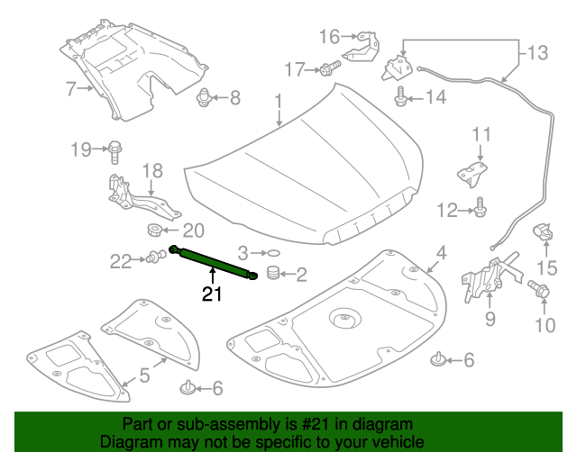 20142018 Subaru Forester Support Rod 57251SG001 Subaru Parts Store