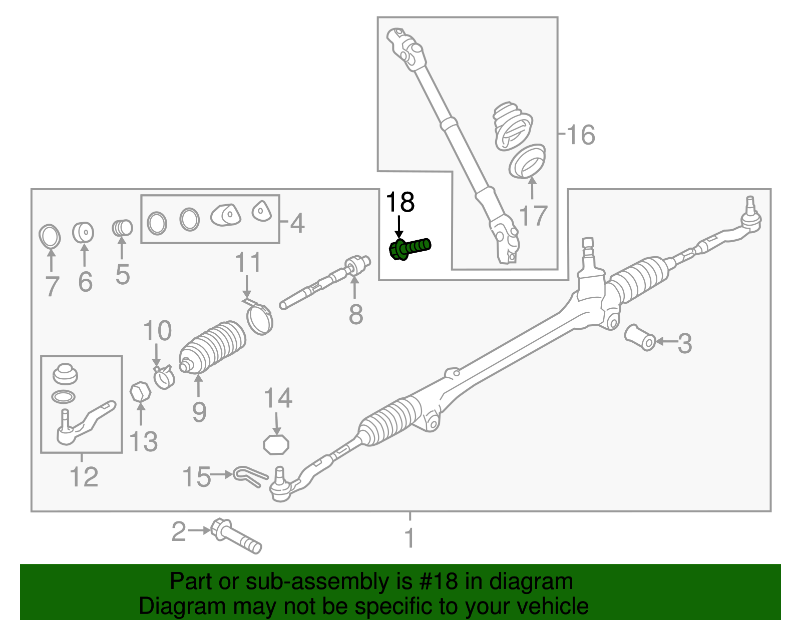 Intermediate Shaft Bolt - Scion (SU003-02849)