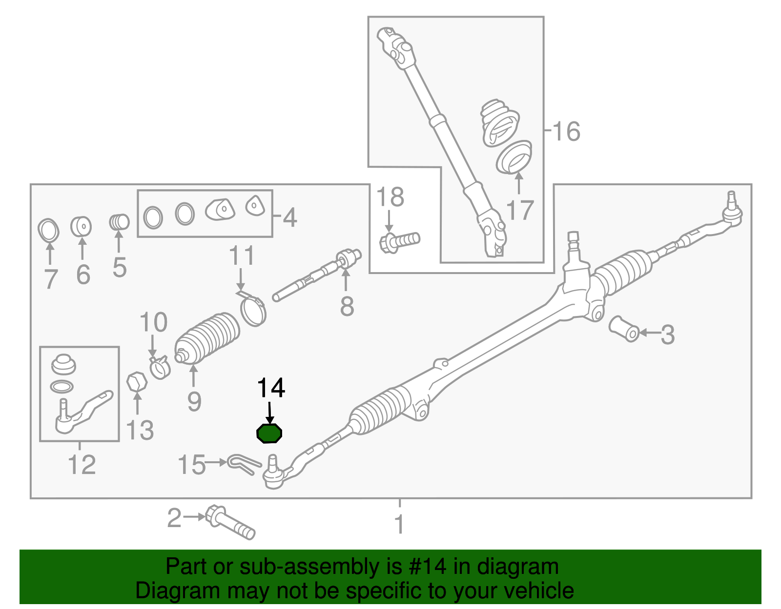 Outer Tie Rod Castle Nut - Scion (SU003-00047)