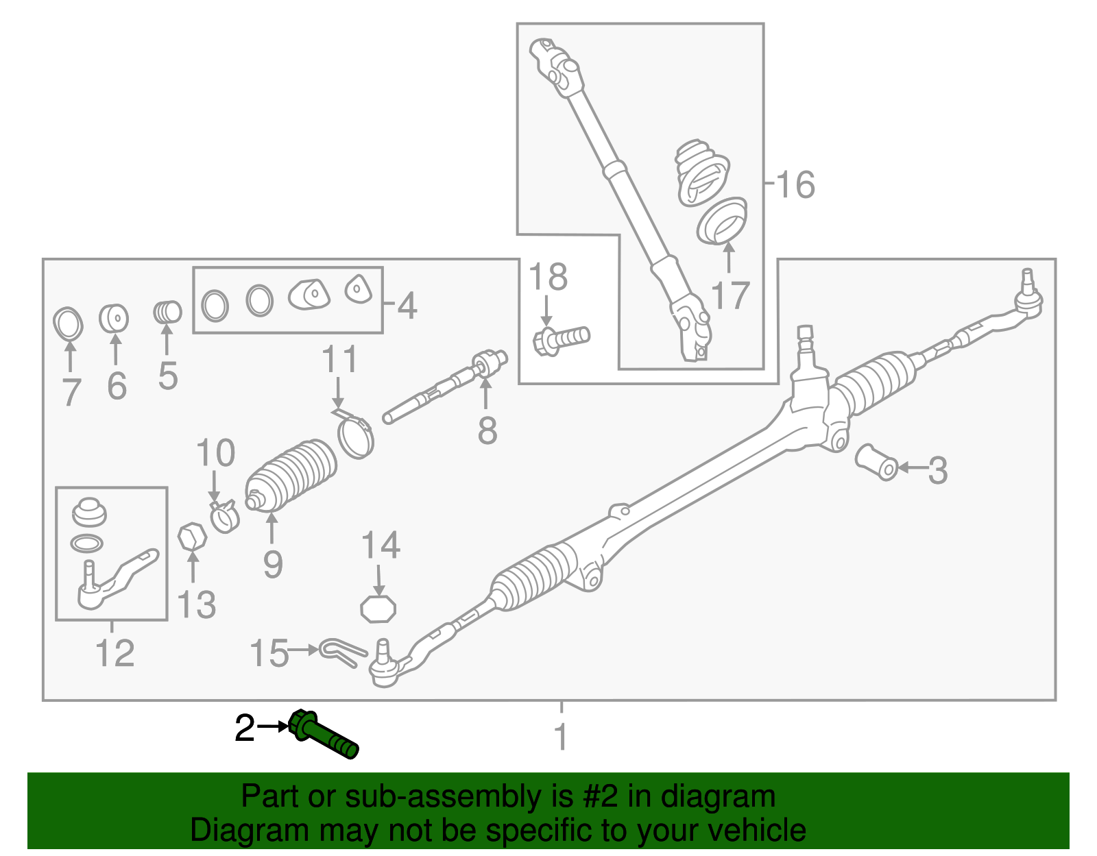 Gear Assembly Bolt - Scion (SU003-02838)