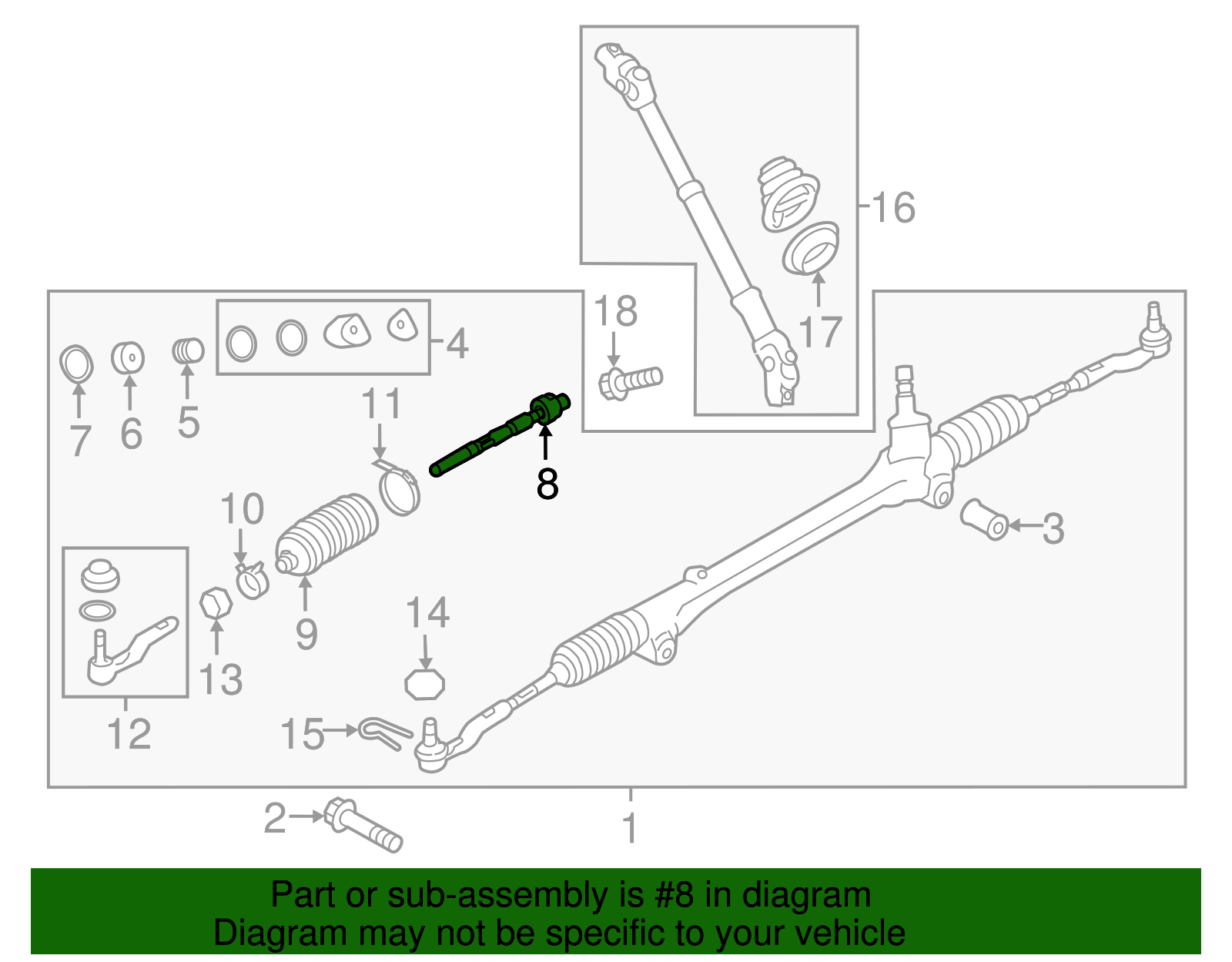 Inner Tie Rod - Scion (SU003-00832)