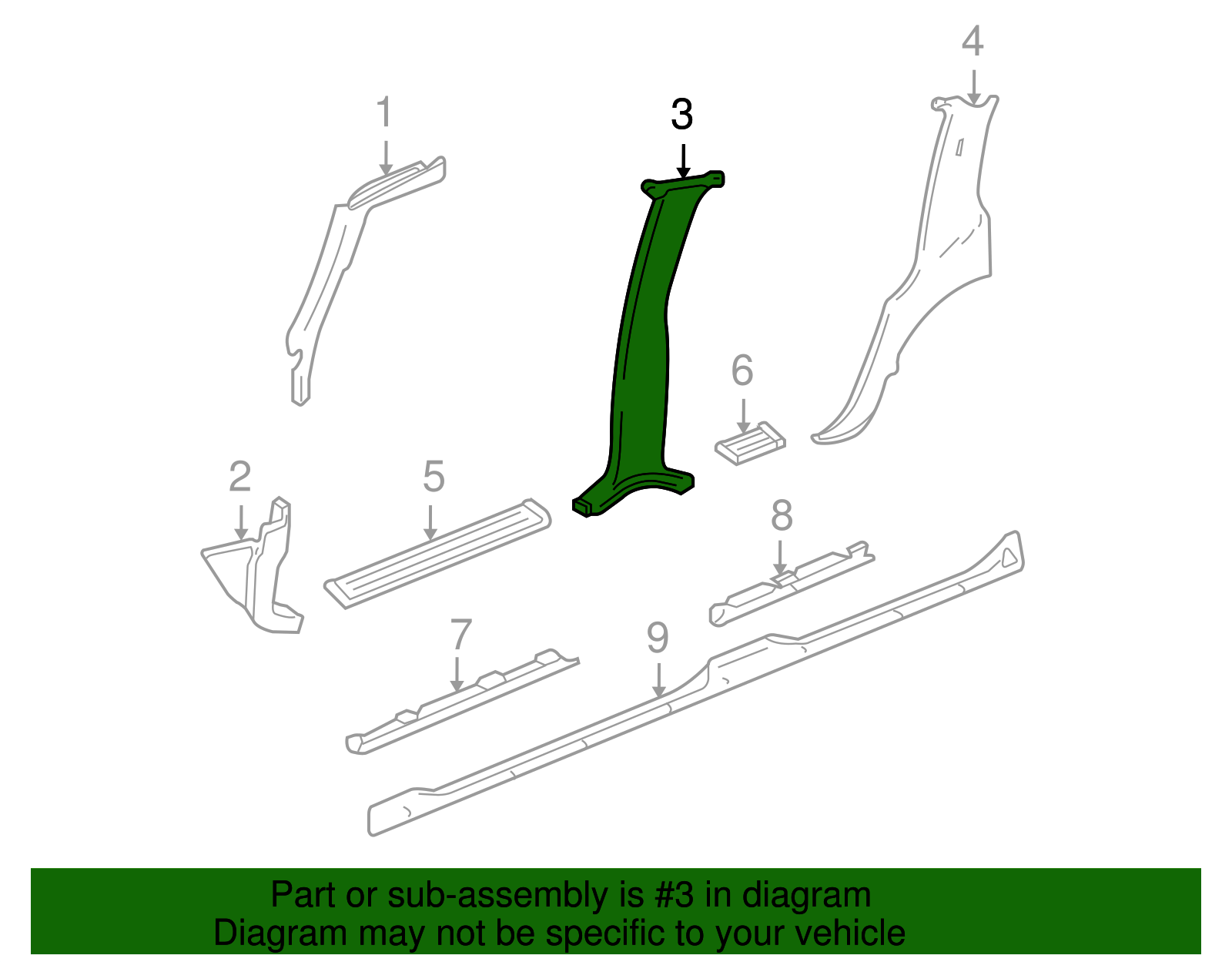 Center Pillar Trim - GM (89024002)