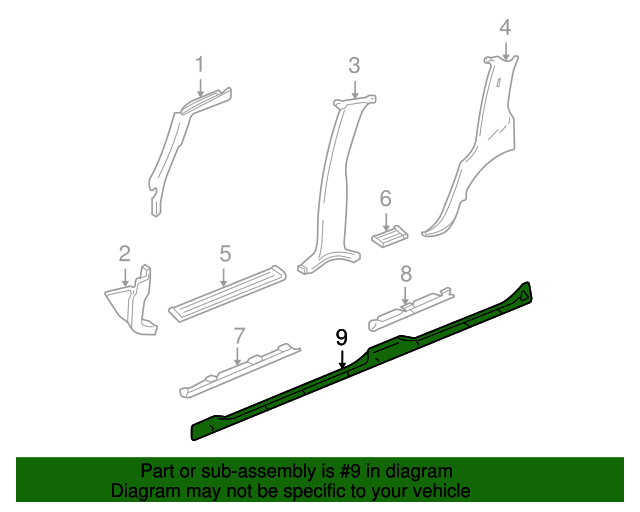 15169661 GM Driver Side Rocker Panel Molding GM Parts Store