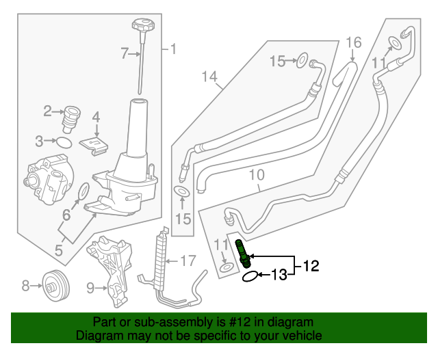 20072019 GM Power Steering Gear Outlet Pipe 23251100 GM