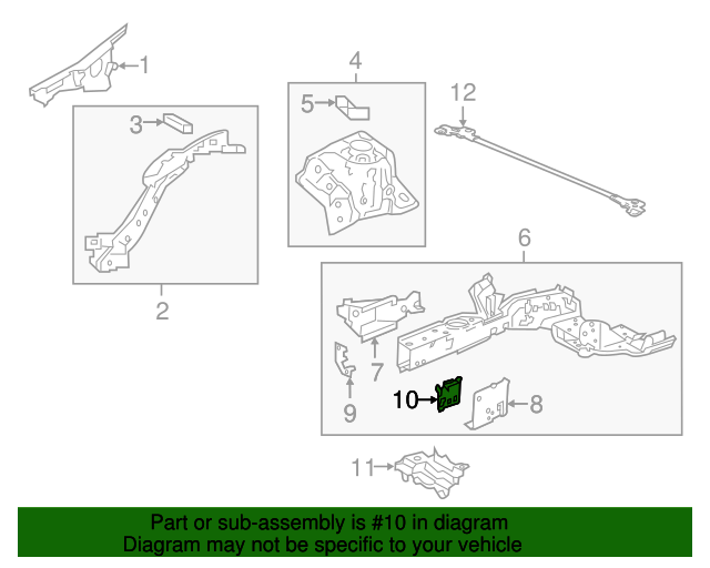 20152020 Acura TLX Plate, L Front Side Frame 60922T2AA00ZZ Hiley