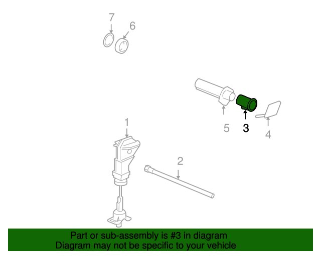 20072014 GM Spare Wheel Hoist Lock Cylinder 25945700