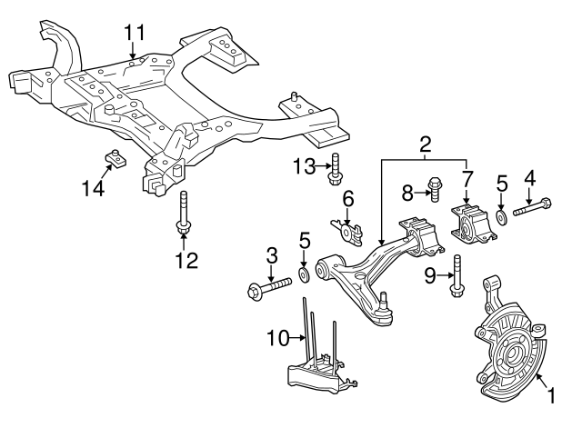 Genuine Mercedes-Benz Lower Control Arm Front Bolt 001-990-89-03