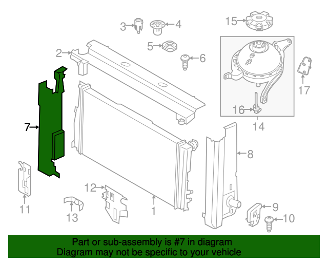 Radiator Side Bracket Right 17117618772 For BMW 2012-2016 528i 2.0L-L4 Radiator Side Bracket Right 17117618772 For BMW 2012-2016 528i 2.0L-L4