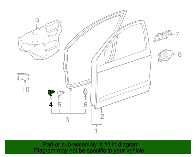 20032010 Pontiac Vibe Door WeatherStrip Clip 88970933 GM