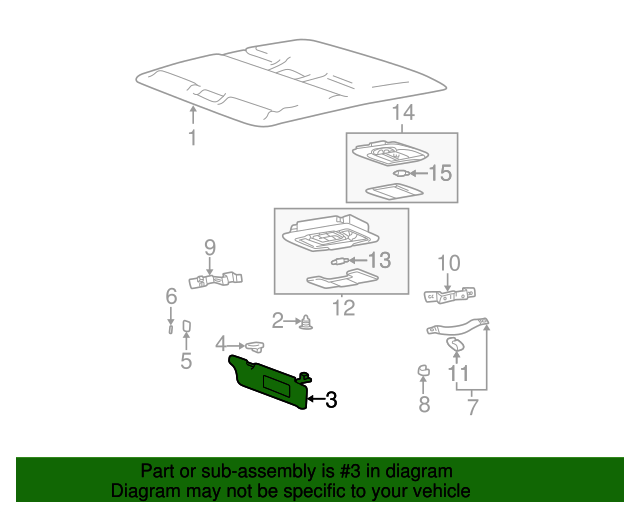 Genuine Hyundai 85201-38410-LT Sun Visor Assembly Left Genuine Hyundai 85201-38410-LT Sun Visor Assembly Left