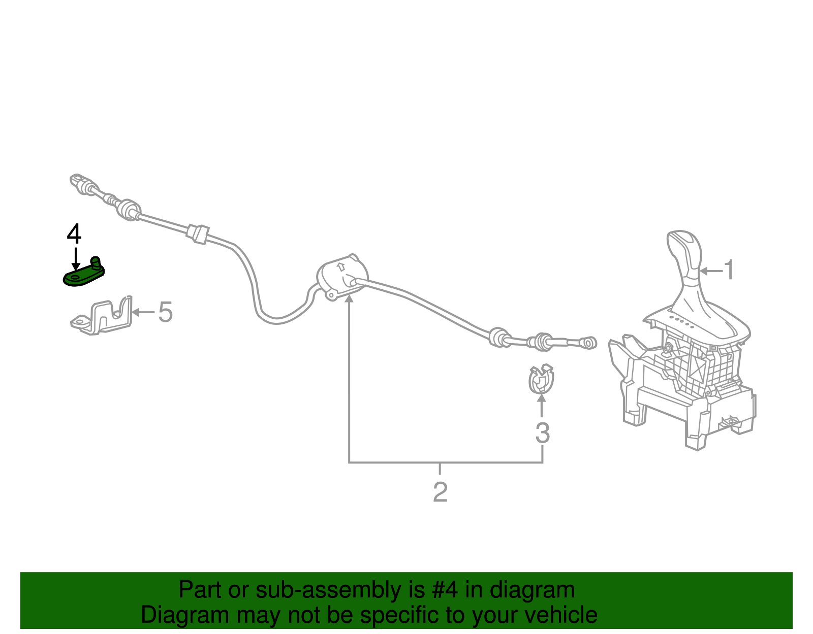 Automatic Transmission Range Selector Lever - GM (95321661)