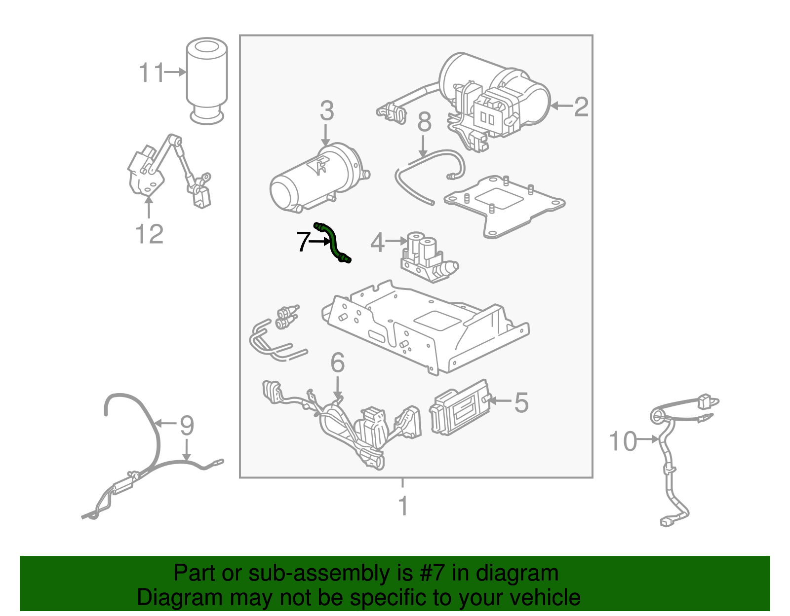 Tube Assembly, Auto Lvl Control Air Cmpr Short - GM (88982466)