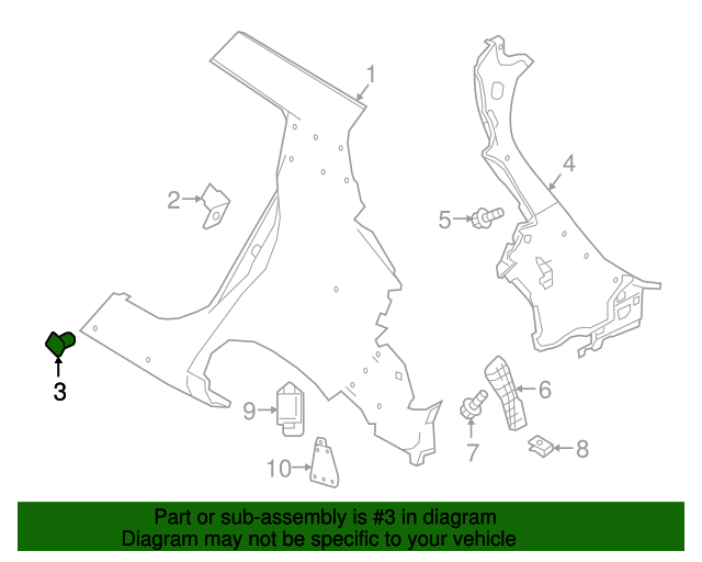 20182024 Nissan Quarter Panel Nut 012360009U Nissan Parts Plus