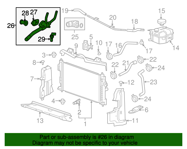 20142019 Cadillac XTS Engine Coolant Thermostat and Housing Assembly