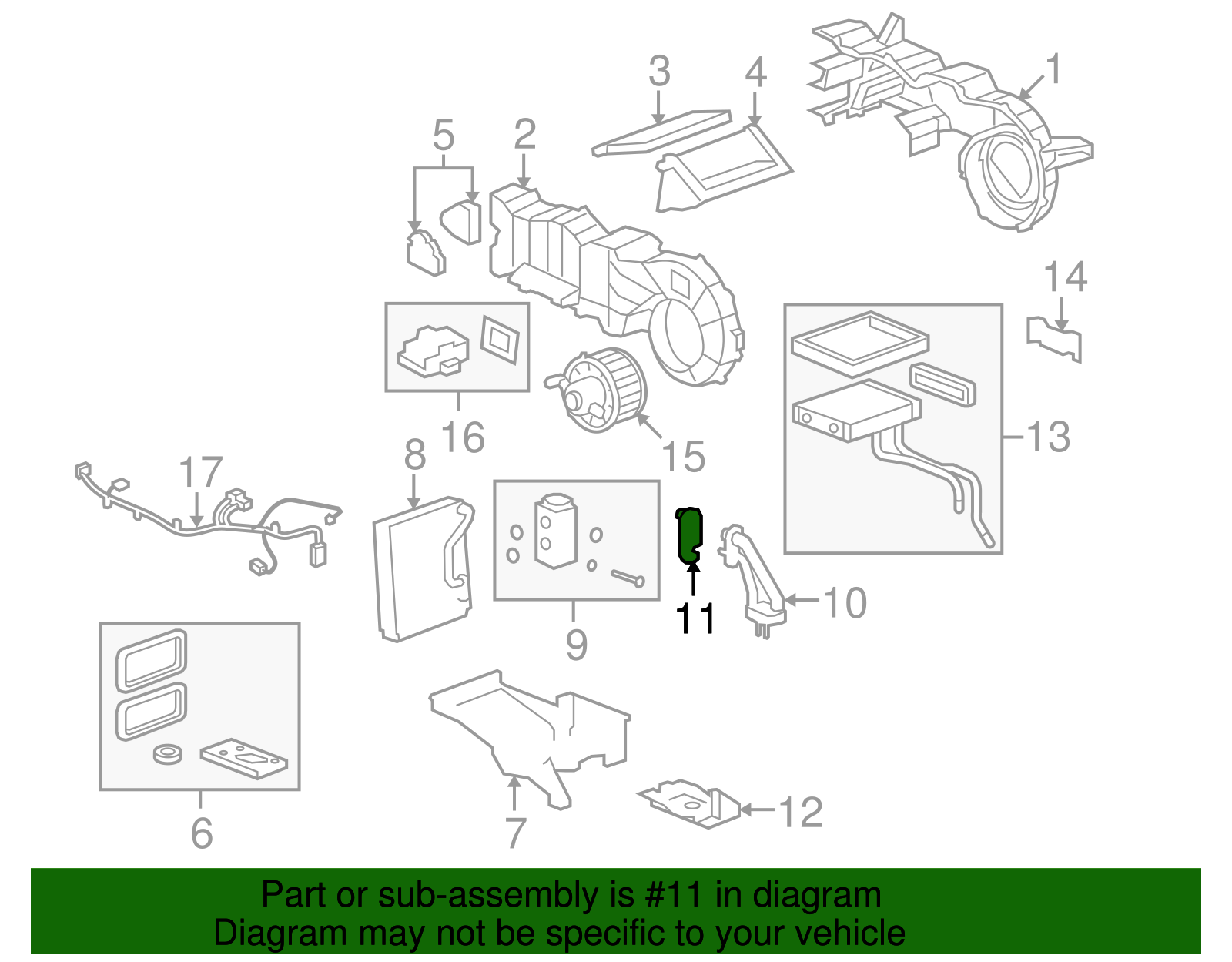 Auxiliary Air Conditioning Evaporator Tube Bracket (19130383)