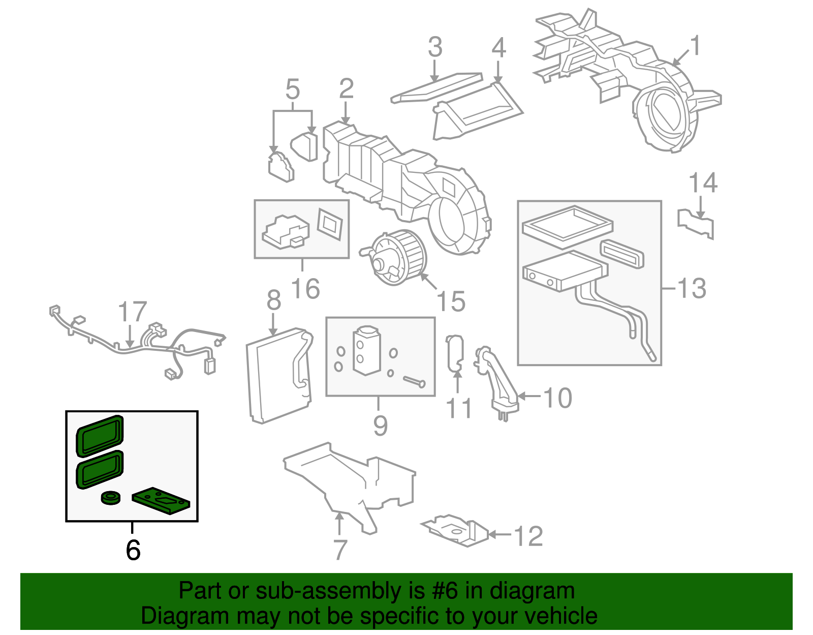 Auxiliary Air Conditioning Evaporator Case Seal Kit (19130396)