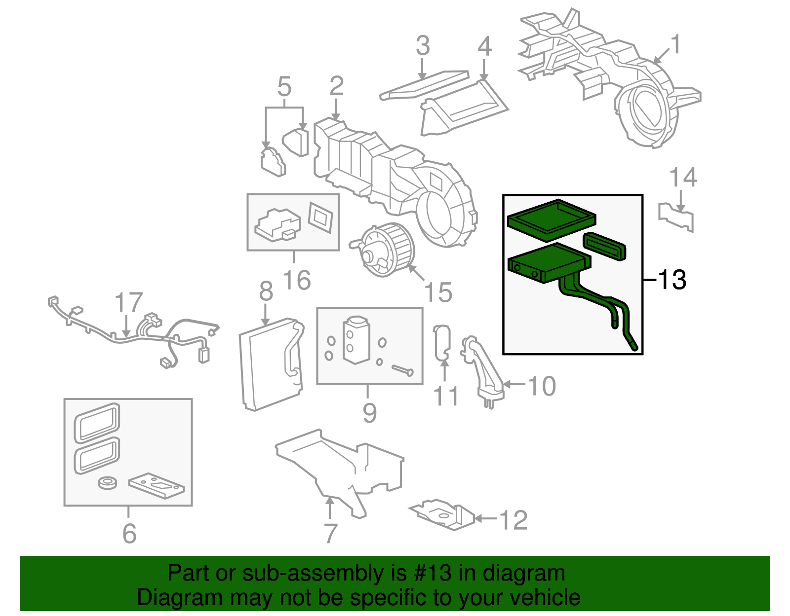 Core Assembly, Auxiliary Heater (19130385)