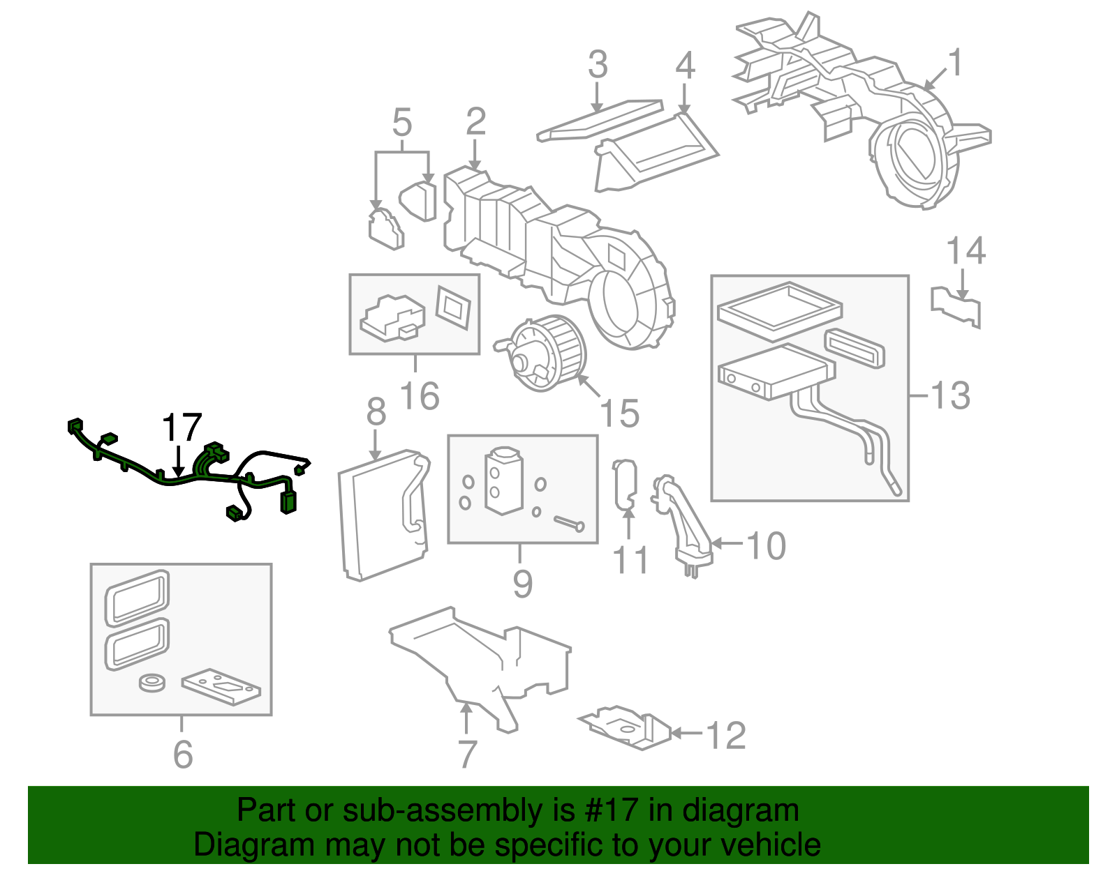 Auxiliary HVAC Heater and Air Conditioning Wiring Harness (19130392)