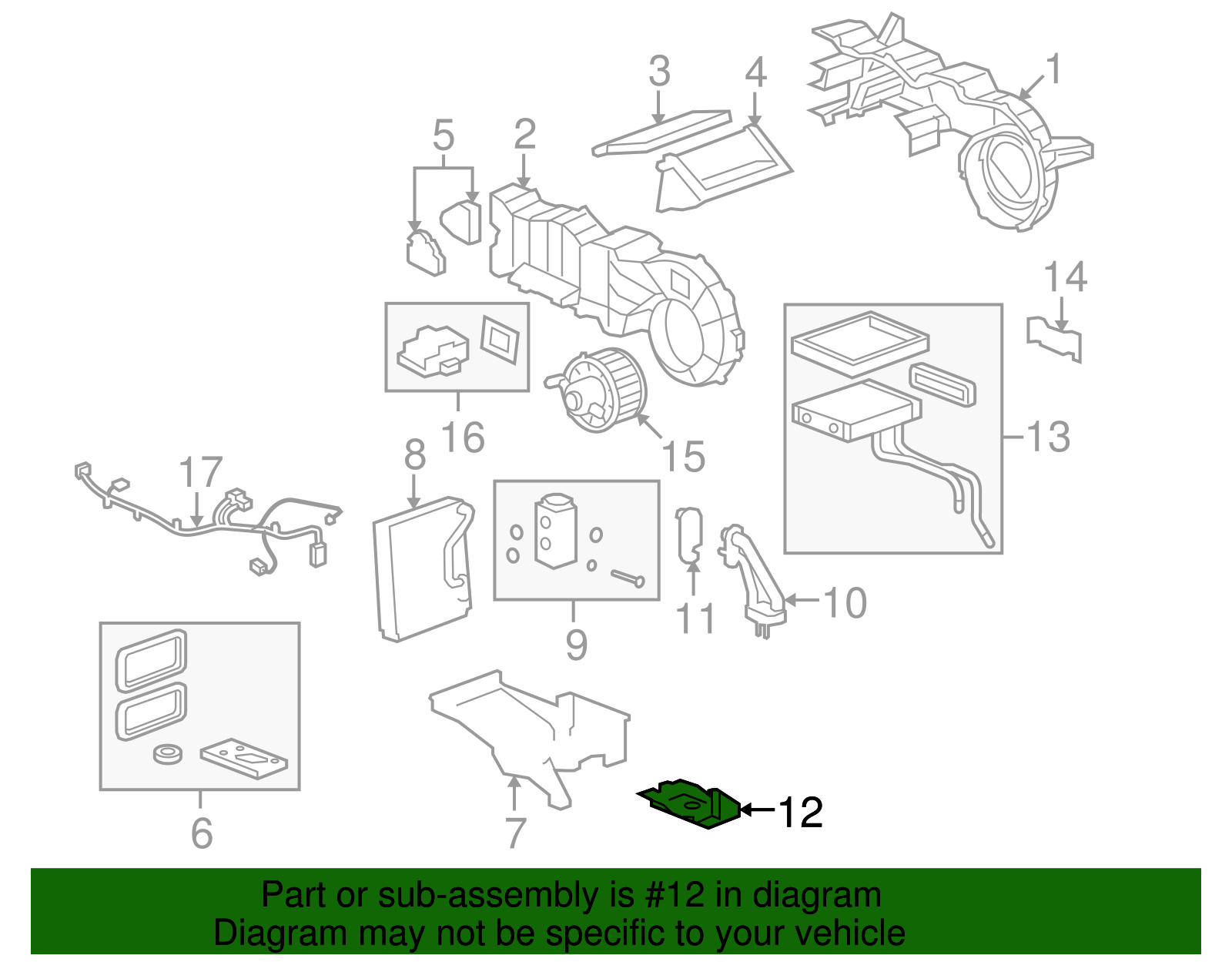 Auxiliary Air Conditioning Evaporator and Blower Module Cover (19130387)