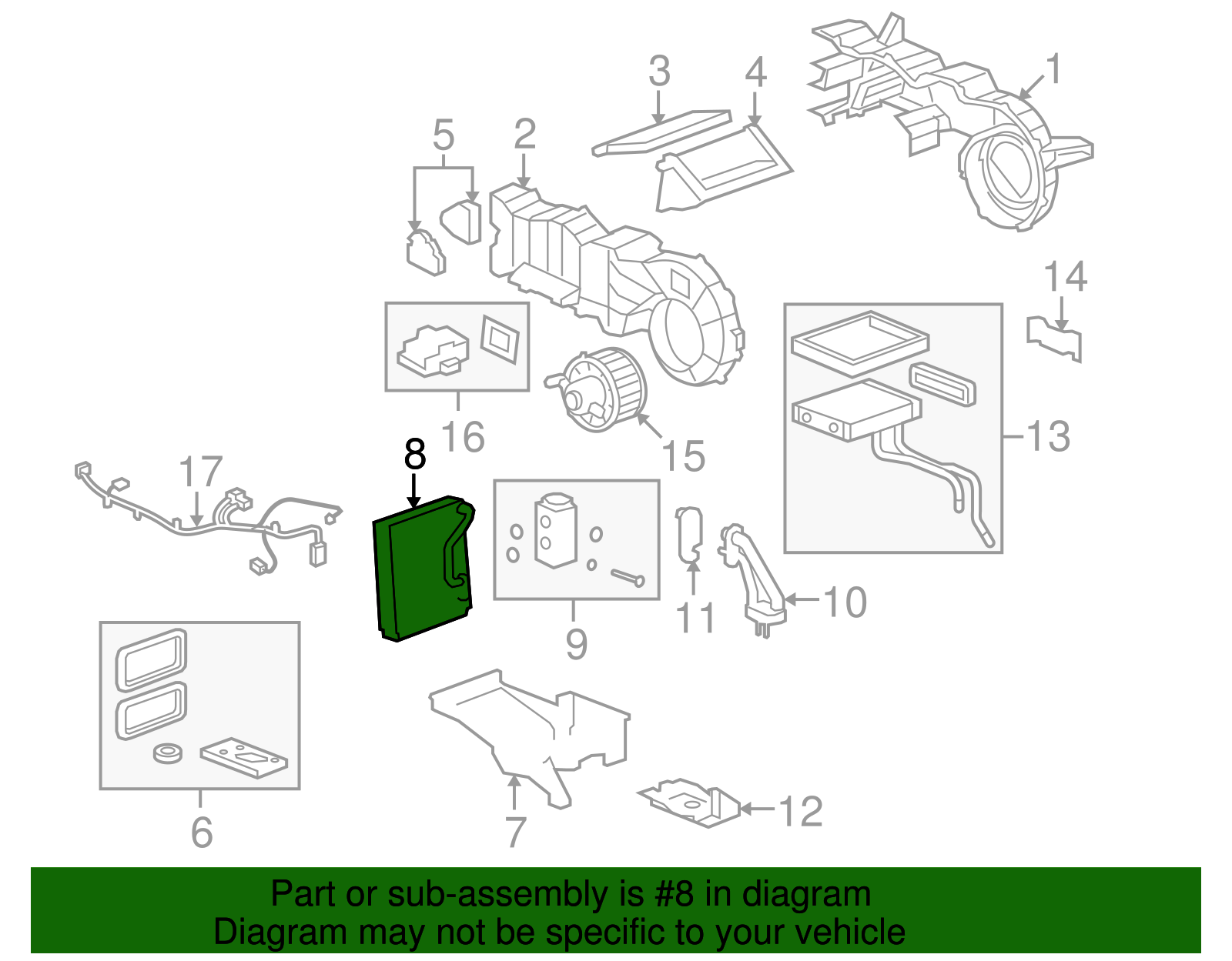 Evaporator Assembly, Auxiliary A/C (19130378)