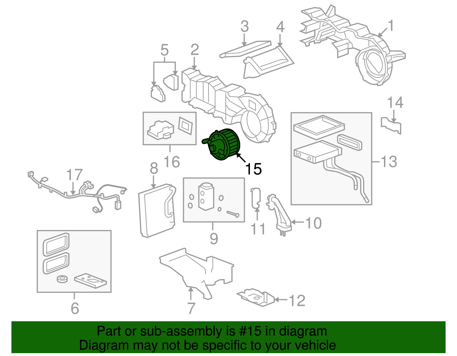 Blower Assembly, Auxiliary A/C (19130384)