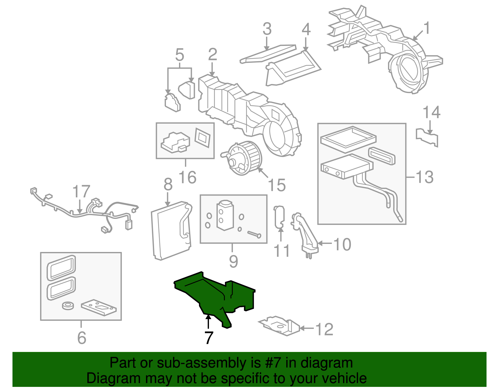 Auxiliary Air Conditioning Evaporator and Blower Lower Case (19130375)