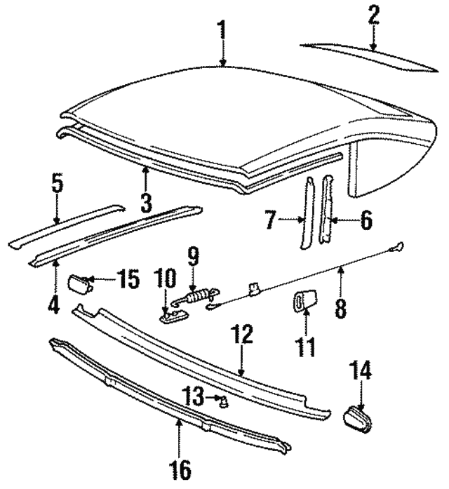 19951998 Porsche 911 Support for tension spring on convertible top for