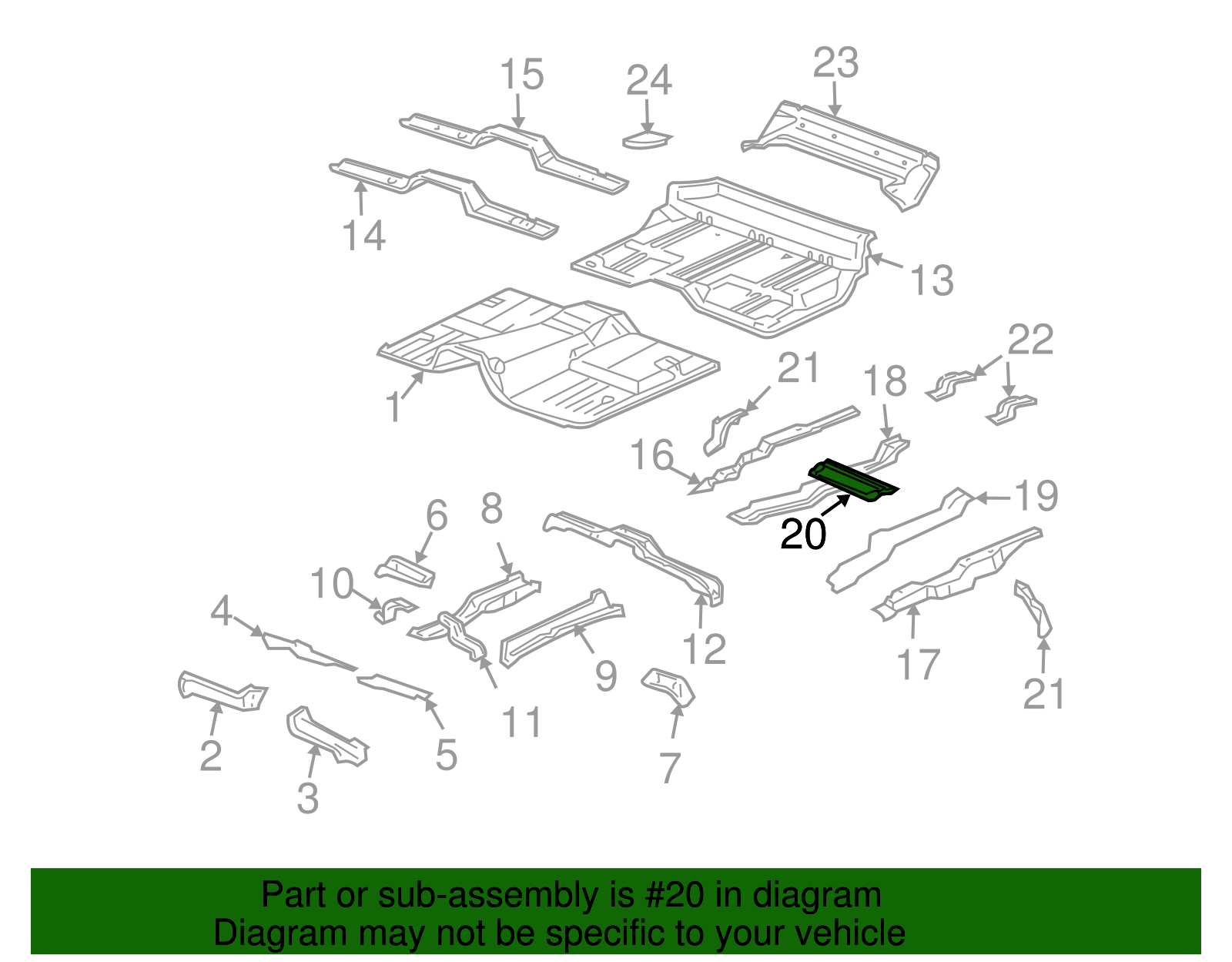 Intermediate Floor Panel Reinforcement - GM (15234713)