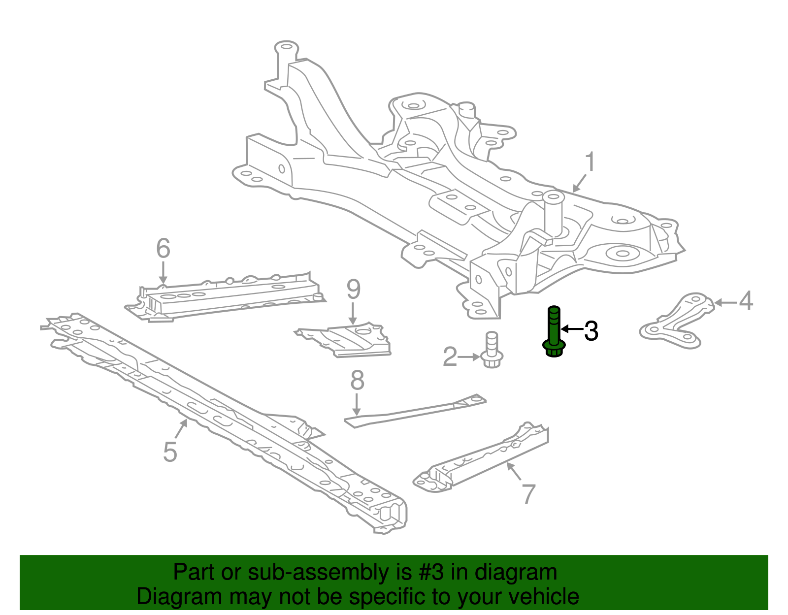Suspension Cross-Member Bolt - Toyota (90119-A0332)