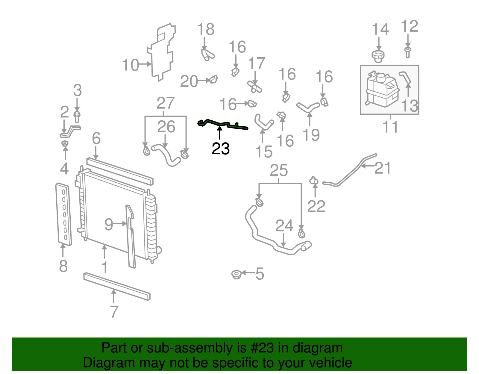 Radiator Surge Tank Inlet Pipe - GM (12590844)