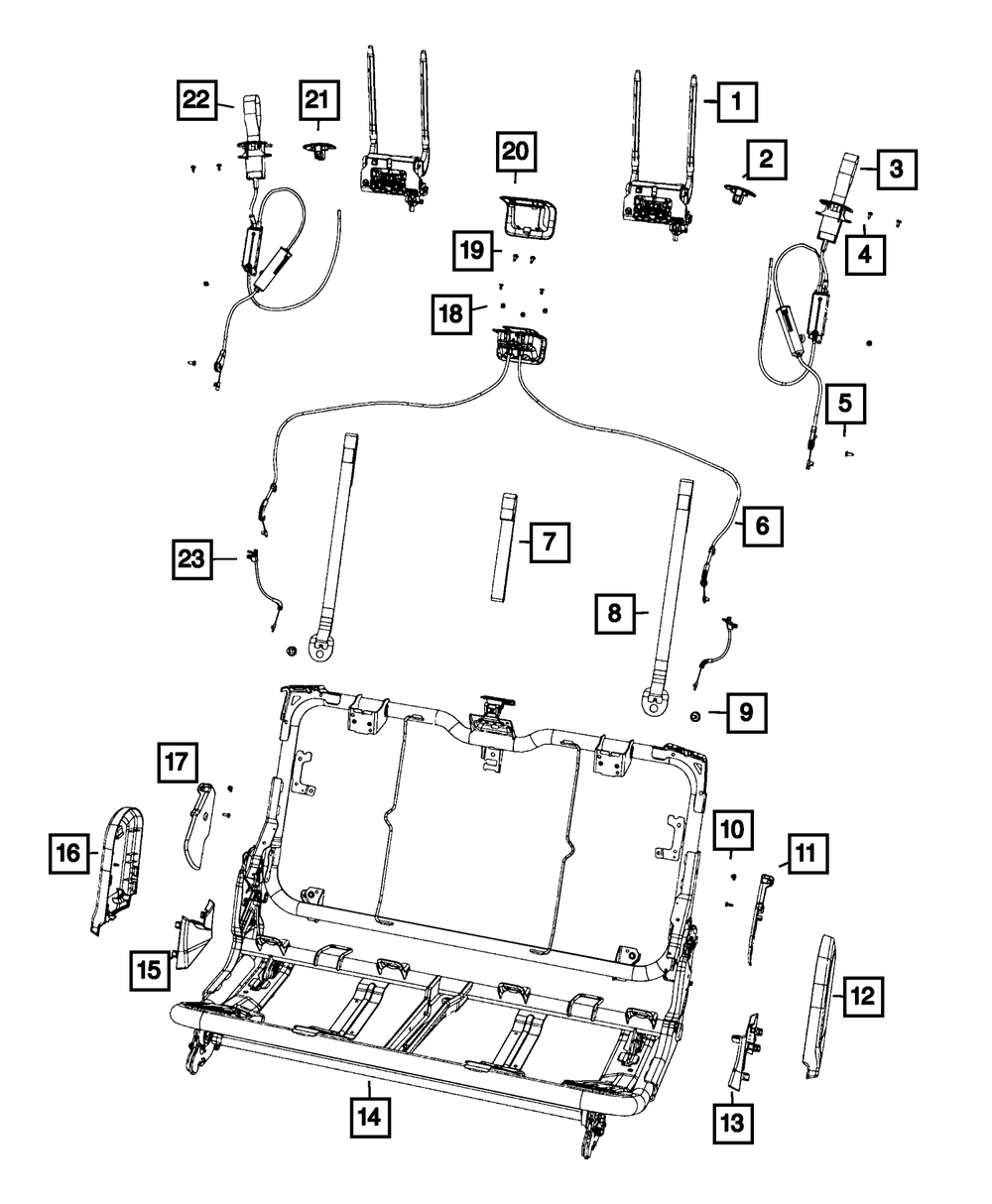 2018-2025 Jeep Wrangler Rear Seat Release Cable, Lower, Right ...