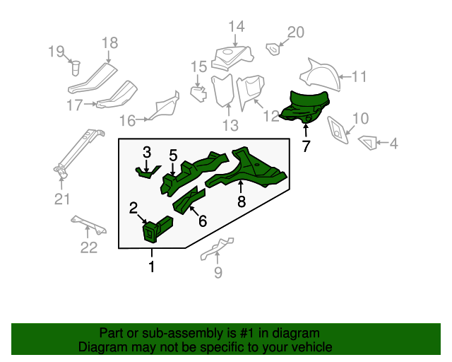 8J0805111F Side Member Assembly 20082015 Audi Audi Parts Store