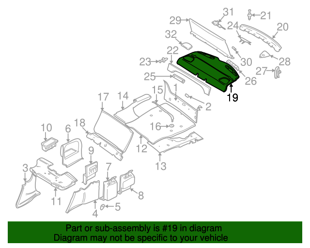 51468208251 - 1997-2003 BMW Package Tray (51-46-8-208-251) | BMW 