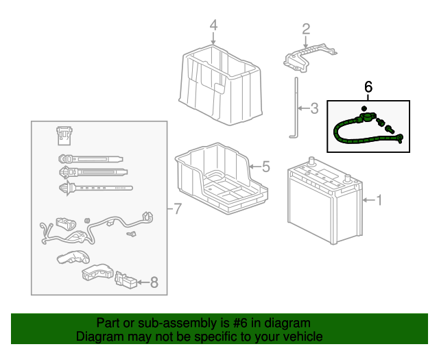 2009 Acura TSX Cable Assembly, Battery Ground 32600TA0A00 Acura