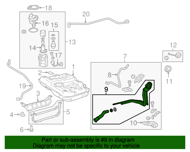 Toyota Filler Neck Part 7720106161 Toyota Of Colorado Springs Parts