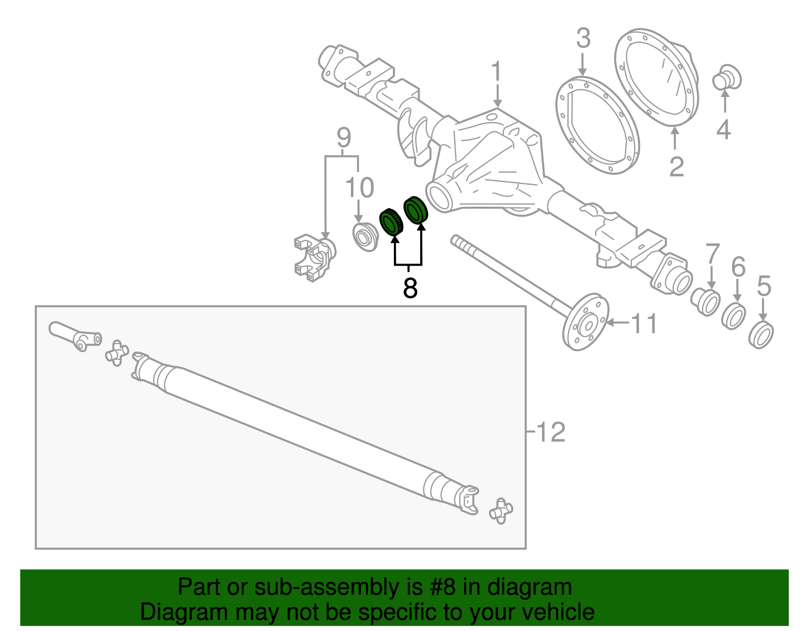 Differential Drive Pinion Gear Outer Bearing - GM (25824252)