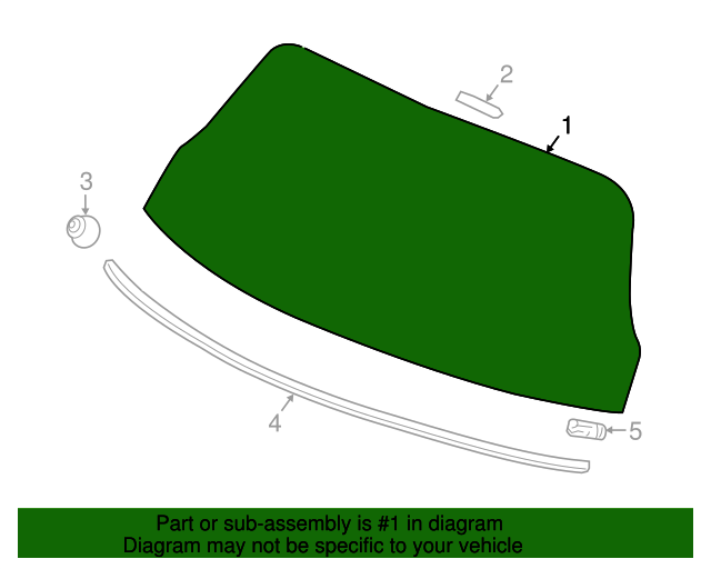 73211THRA01 Glass Set, Rear Windshield (Privacy)(AGC) 20182021