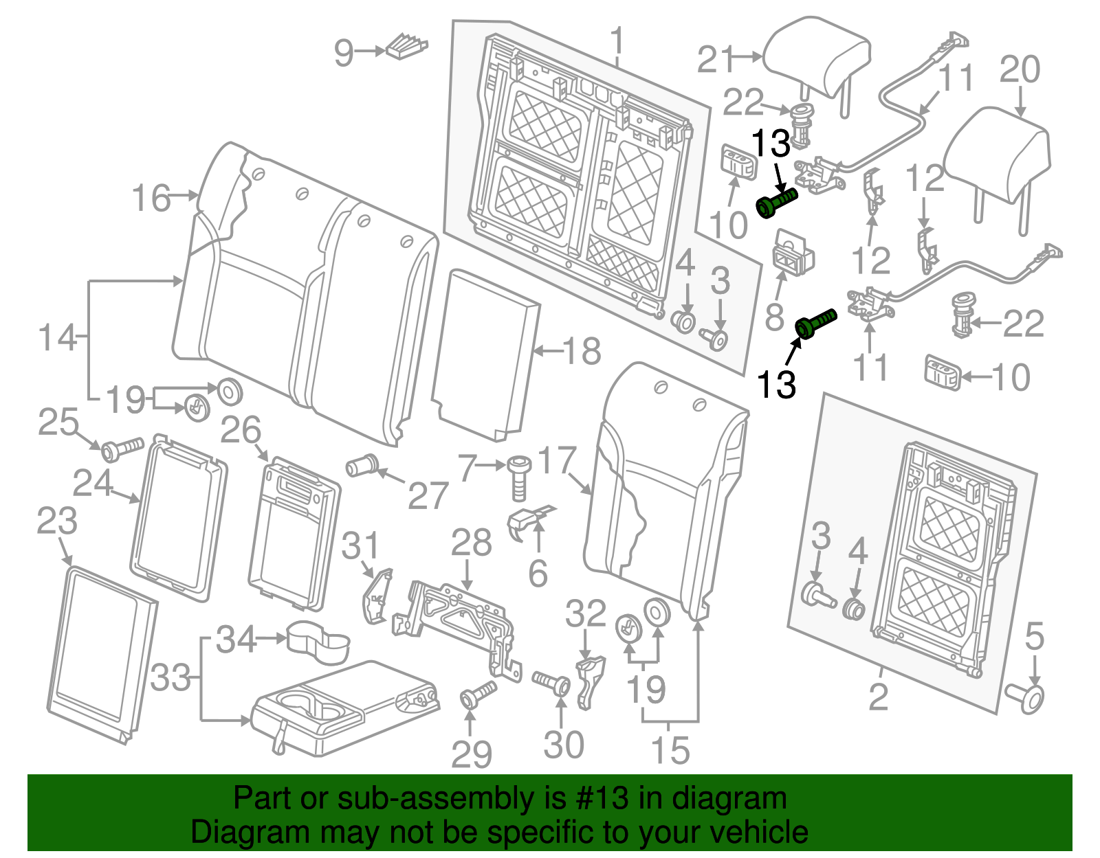 Folding Seat Latch Bolt - Volkswagen (N-106-320-03)