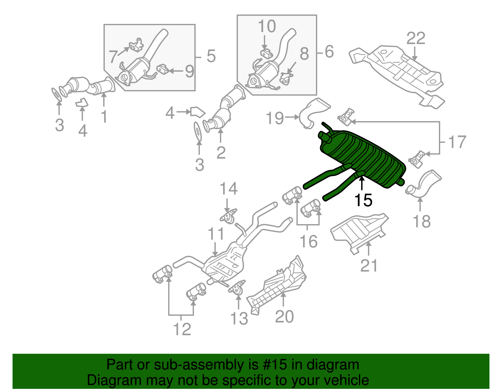 Rear Muffler - Volkswagen (7L6-253-609-Q)