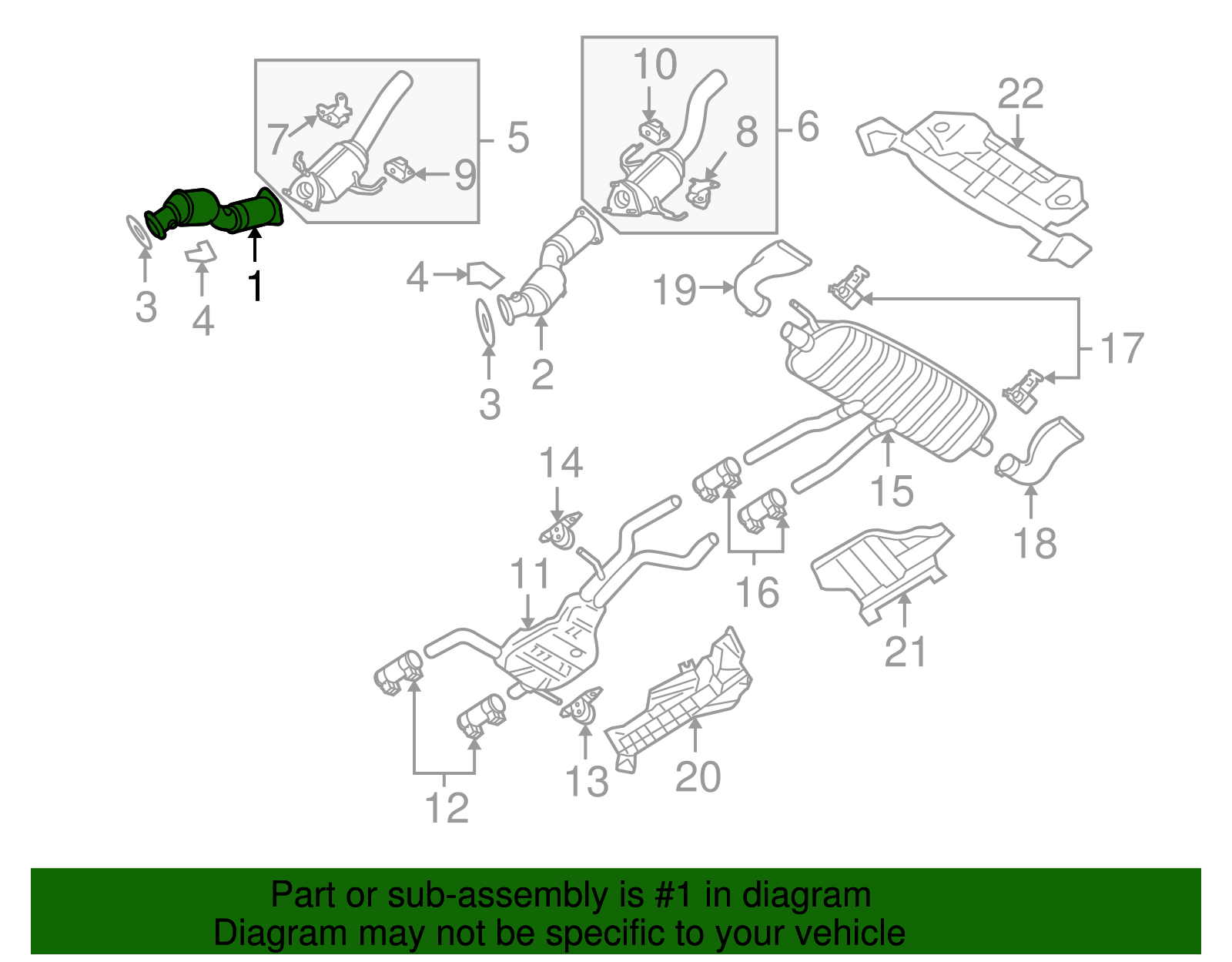 Catalytic Converter - Volkswagen (7L6-254-350-FX)