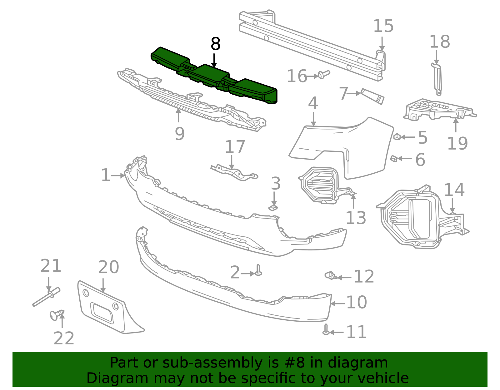 Front Bumper Cover Energy Absorber - GM (84461449)
