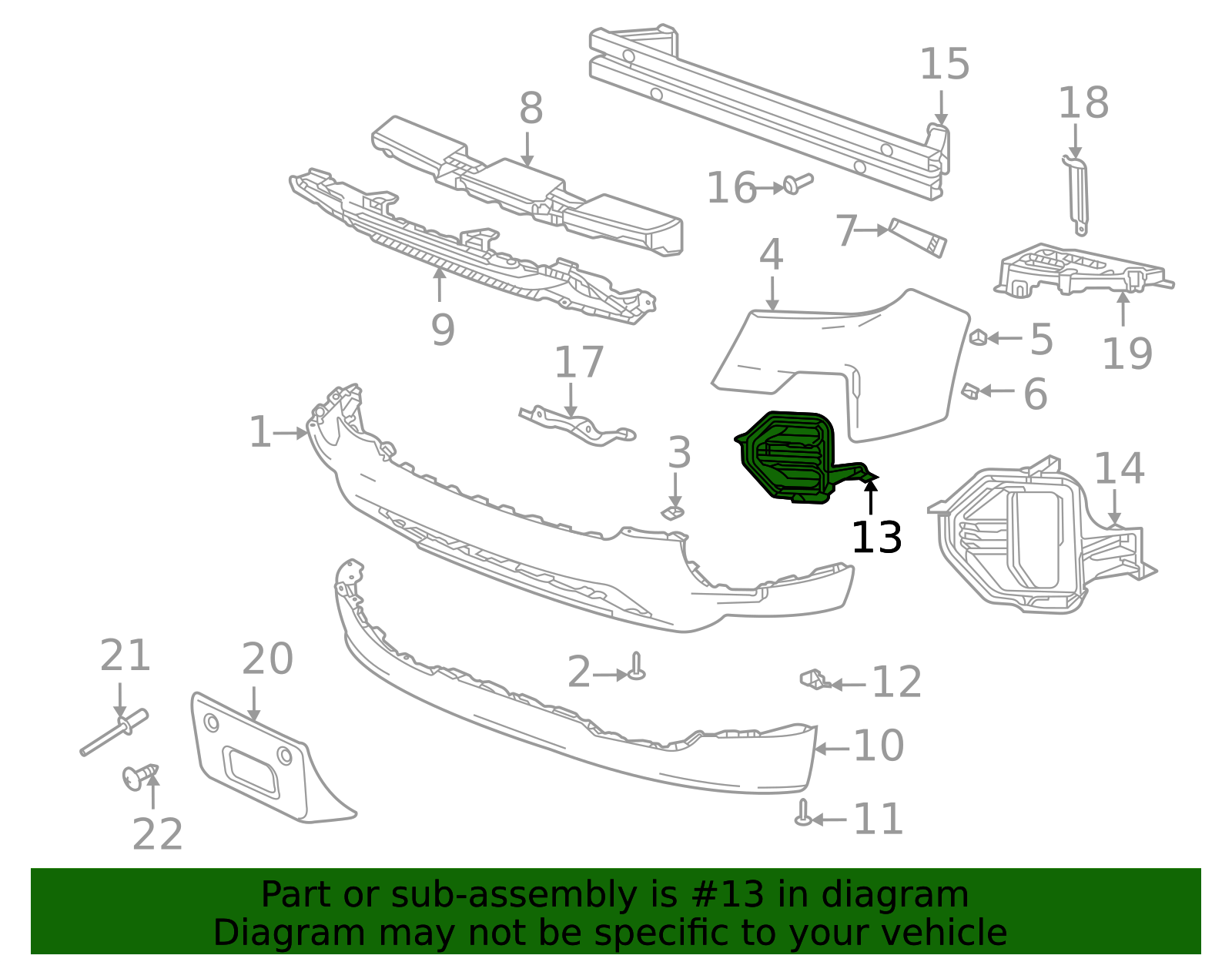 Front Driver Side Fog Lamp Opening Cover - GM (84461472)