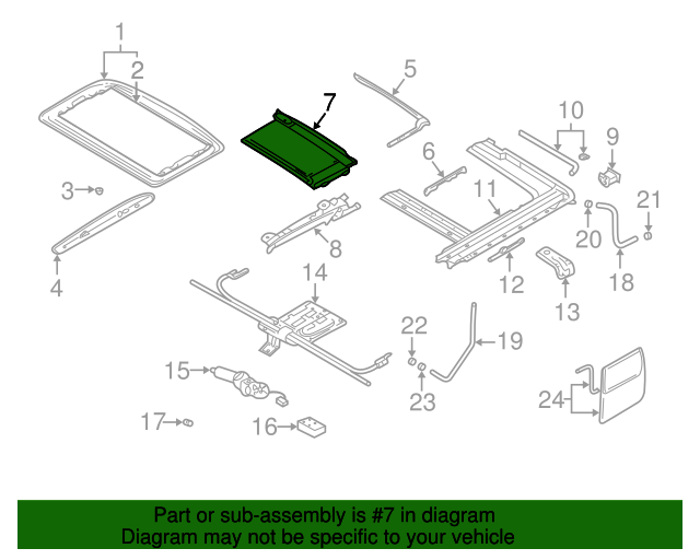 Rear Genuine Hyundai 81667-2C000-QS Sunroof Sunshade Assembly Rear Genuine Hyundai 81667-2C000-QS Sunroof Sunshade Assembly