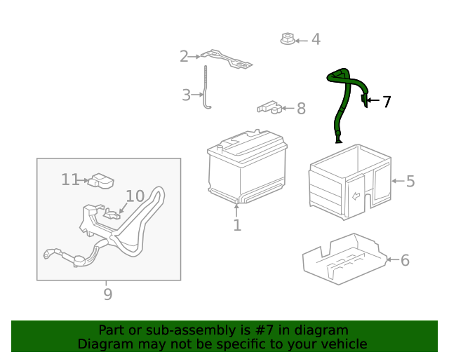 32600TLYH00 Cable Assembly, Battery Ground 2020 Honda CRV Honda